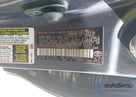 2014 Toyota Corolla S Plus из США, поврежденный, VIN 2T1BURHEXEC115364